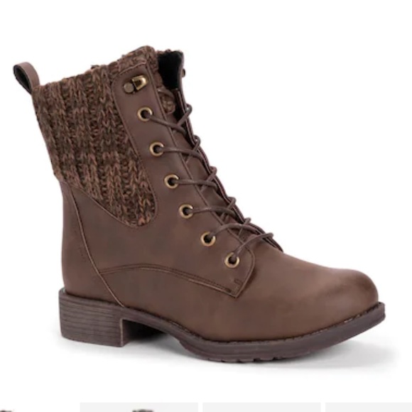 Muk Luks Shoes - Brown Combat Boots
